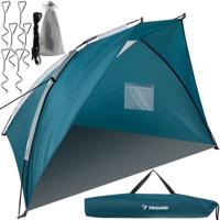 Trizand Beachshelter strandtent/windscherm - blauw - 220 x 120 cm - zon en windbescherming