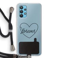 Forever heart black: Samsung Galaxy A32 4G Transparant Hoesje met koord