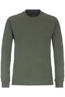 Casa Moda Casual Regular Fit Sweatshirt ronde hals groen, Effen - thumbnail