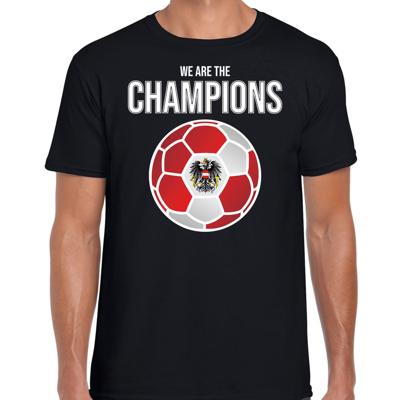 Oostenrijk EK/ WK supporter t-shirt - we are the champions - Oostenrijkse voetbal - zwart - heren