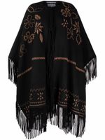 Ermanno Scervino poncho à détails de pompons - Noir