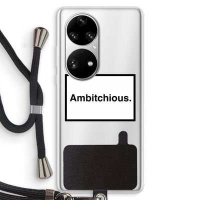 Ambitchious: Huawei P50 Pro Transparant Hoesje met koord
