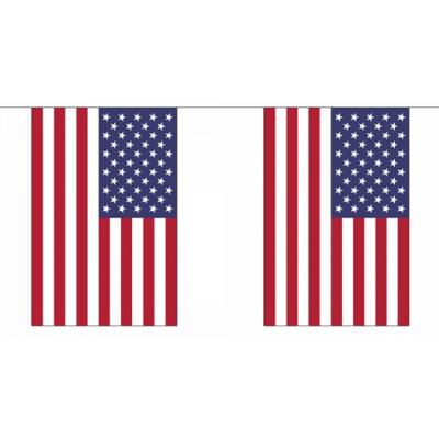 Luxe USA vlaggenlijn - 18 meter - 30 vlaggen - polyester - rechthoekig