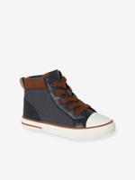Hoge kindersneakers met veters en rits marineblauw Hoge kindersneakers met veters en rits marineblauw