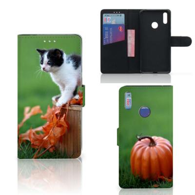 Huawei Y7 (2019) | Telefoonhoesje | Met pasjeshouder | Kitten
