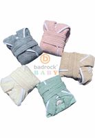 Baby badjas met naam – katoen – 5 kleuren-1-2 jaar (92)-Zand - baby