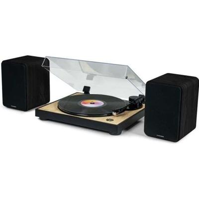 THOMSON WS600DUO - Set van 2 luidsprekers met houten kist - 100W - Bluetooth 5.0 - 2 RCA-uitgangen - Zwart