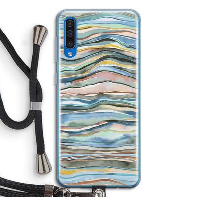 Watercolor Agate: Samsung Galaxy A50 Transparant Hoesje met koord