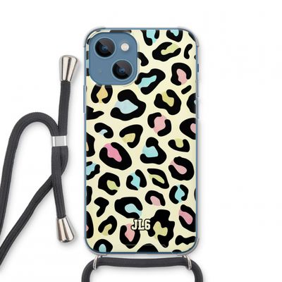 Leopard pattern: iPhone 13 mini Transparant Hoesje met koord