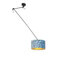 QAZQA Hanglamp zwart met velours kap vlinders met goud 35 cm - Blitz - thumbnail