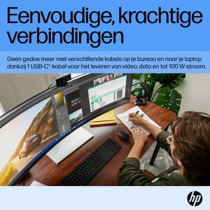 HP E45c G5 LED-monitor Energielabel G (A - G) 113 cm (44.5 inch) 5120 x 1440 Pixel 32:9 3 ms HDMI, DisplayPort, USB-A 3.2 Gen 1, RJ45, USB-C VA LED