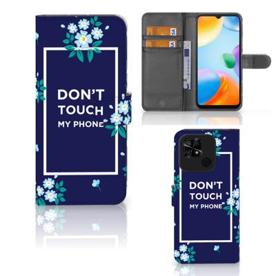 Xiaomi Redmi 10C Portemonnee Hoesje Flowers Blue DTMP Xiaomi Redmi 10C Portemonnee Hoesje Flowers Blue DTMP