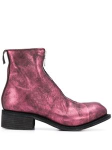 Guidi bottines à effet métallisé - Violet