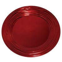 Ronde diner onderborden/kaarsenbord/plateau glimmend rood van 33 cm - thumbnail