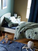 Dekbedovertrek + kussensloop kinderen DREAM BIG Basics kaki/ marineblauw sterren