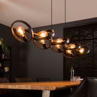 LifestyleFurn Hanglamp 'Homer' 8-lamps, kleur Charchoal