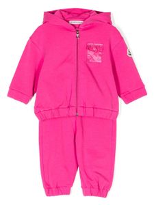 Moncler Enfant survêtement en coton à patch logo - Rose