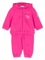 Moncler Enfant survêtement en coton à patch logo - Rose - thumbnail