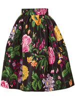 Carolina Herrera jupe à fleurs imprimées - Noir