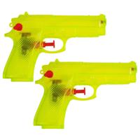 Waterpistool - 12x - 14 cm - geel - waterpistooltjes - basic model