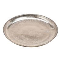 Woondecoratie aluminium dienblad/plateau zilver rond 25 cm - thumbnail