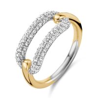 TI SENTO-Milano 12228ZY Ring zilver-zirconia goudkleurig-wit Maat 54 - thumbnail