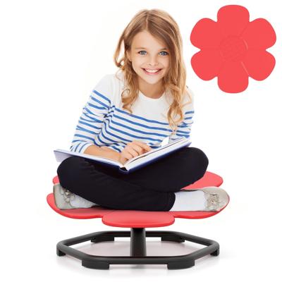 Sensorische Draaistoel voor Kinderen 360° Kinderdraaistoel Carrousel Autisme Kinderstoel met Antislip Metalen Basis Rood Bloem