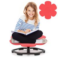 Sensorische Draaistoel voor Kinderen 360° Kinderdraaistoel Carrousel Autisme Kinderstoel met Antislip Metalen Basis Rood Bloem