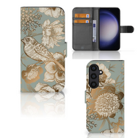 Hoesje voor Samsung Galaxy S24 Vintage Bird Flowers - thumbnail