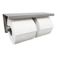 Wiesbaden Brush toiletrol houder dubbel vierkant rvs