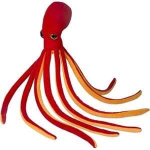 Nature Planet Pluche octopus/inktvis knuffel - 100 cm - rood - zeedieren knuffels