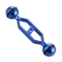PULUZ 5 0 inch 12.7 cm aluminiumlegering Dual Balls arm voor onderwater toorts/video licht (blauw)