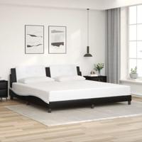 Bedframe zonder matras "Zadar" kunstleer zwart en wit 200x200 cm