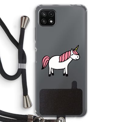 Eenhoorn: Samsung Galaxy A22 5G Transparant Hoesje met koord