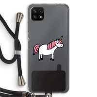 Eenhoorn: Samsung Galaxy A22 5G Transparant Hoesje met koord
