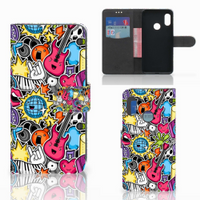 Xiaomi Mi A2 Lite Wallet Case met Pasjes Punk Rock - thumbnail