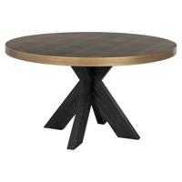 Richmond Ronde Eettafel Bloomville Lederlook, Ø140cm - Bruin - thumbnail