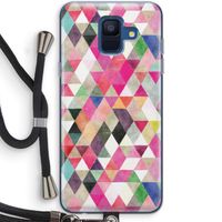 Gekleurde driehoekjes: Samsung Galaxy A6 (2018) Transparant Hoesje met koord