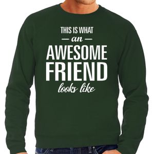 Awesome friend / vriend cadeau sweater groen heren