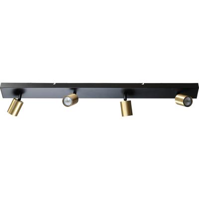 Masterlight Plafondlamp zwartBounce met 4 gouden spots - 5491-05-02-100-4