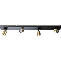 Masterlight Plafondlamp zwartBounce met 4 gouden spots - 5491-05-02-100-4