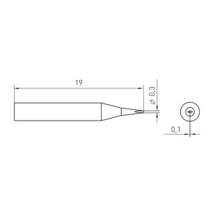 Weller RTM 003 S NW Soldeerpunt Beitelvorm Grootte soldeerpunt 0.3 mm Lengte soldeerpunt: 19 mm Inhoud: 1 stuk(s)