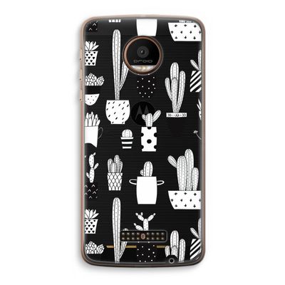 Cactusmotief: Motorola Moto Z Force Transparant Hoesje