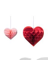 HEMA Honeycombs hart 25cm - 2 stuks (rood)