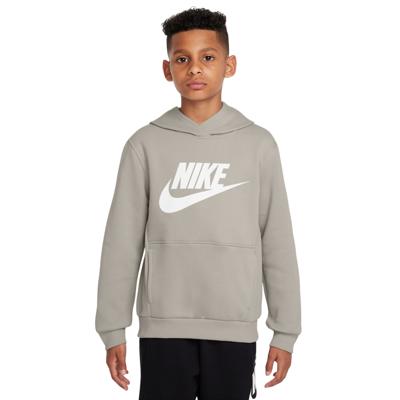 Nike Sportswear Club Big Logo Fleece Hoodie Kids Grijs Wit