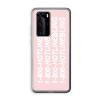 Hotline bling pink: Huawei P40 Pro Transparant Hoesje