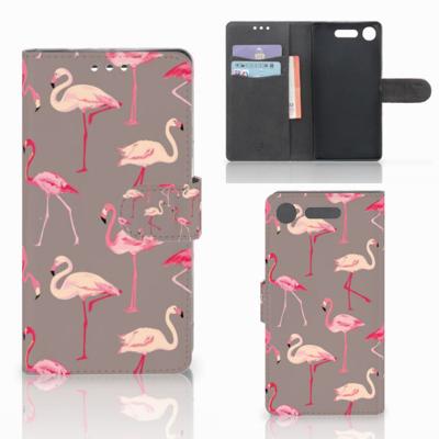Sony Xperia XZ1 | Telefoonhoesje | Met pasjeshouder | Flamingo