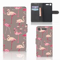 Sony Xperia XZ1 | Telefoonhoesje | Met pasjeshouder | Flamingo