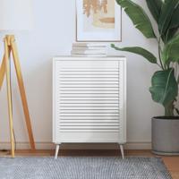 VidaXL Kastdeur met lamellen 69x59,4 cm massief grenenhout wit