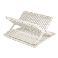 Afwas afdruiprek met lekbak - wit - kunststof - 37 x 33 x 21 cm - afwassen en drogen